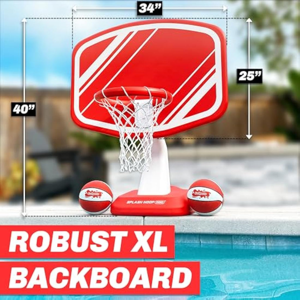 GoSports Splash Hoop Poolside Basketball Game with 2 Balls and Pump