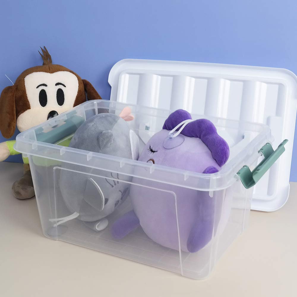 Leendines Set of 6 Clear Storage Boxes with Lid, Plastic Small Boxes, 7 Liters - image 5