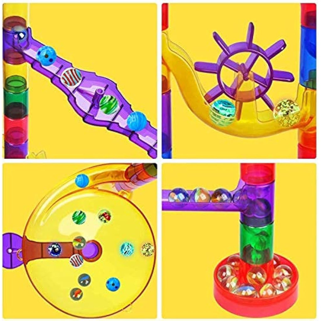 LOYO Glowing Marble Run Toy – 132pcs STEM Educational Building Set