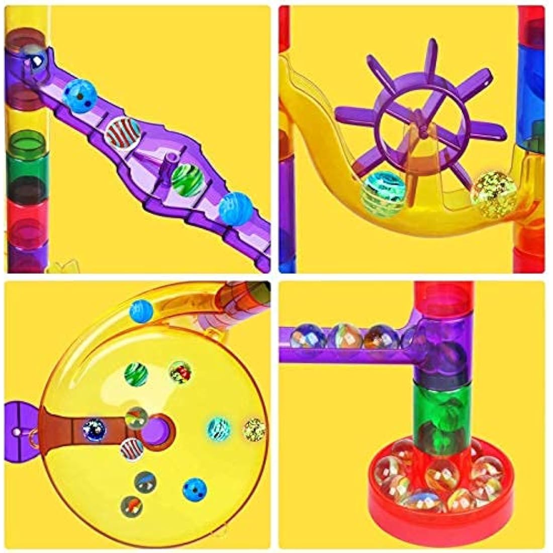 LOYO Glowing Marble Run Toy – 132pcs STEM Educational Building Set