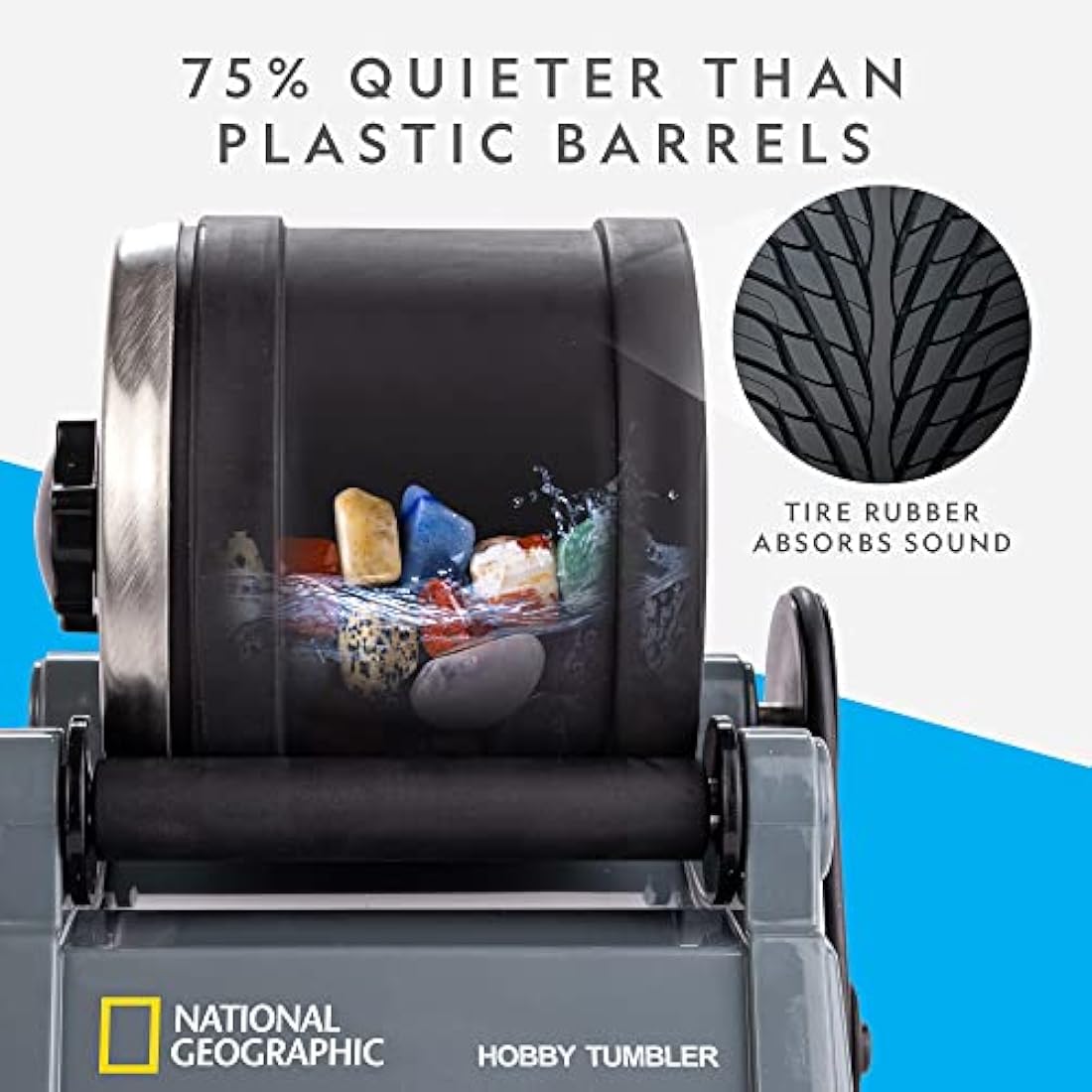 National Geographic Rock Tumbler Kit – Noise-Reduced STEM Rock Polisher