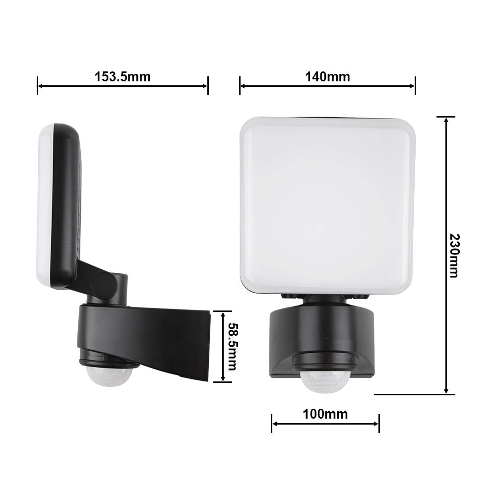 Jolof Store 10W LED Outdoor Wall Light – IP54 Motion Sensor Security