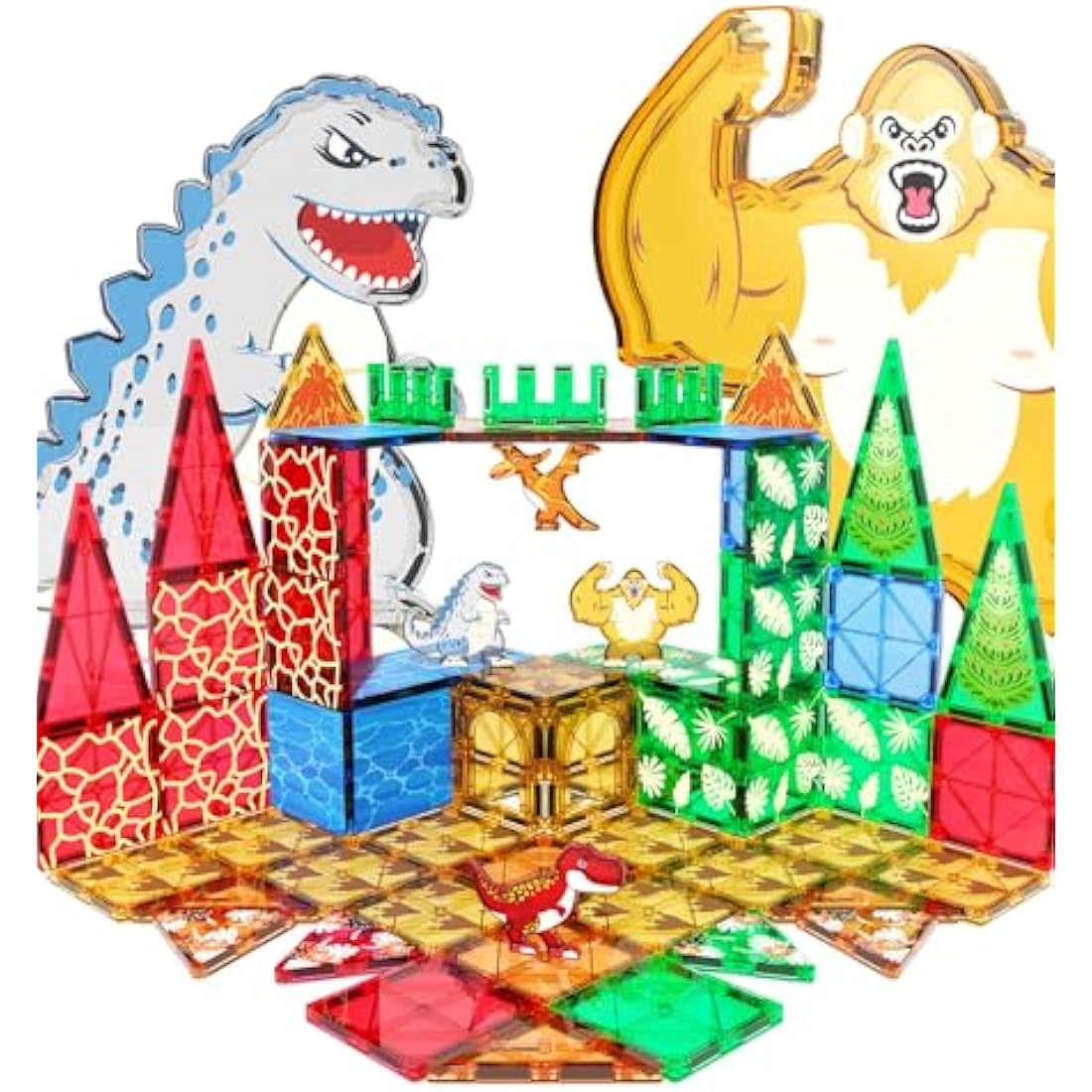 Dinosaur Magnetic Tiles – STEM Montessori Construction Set