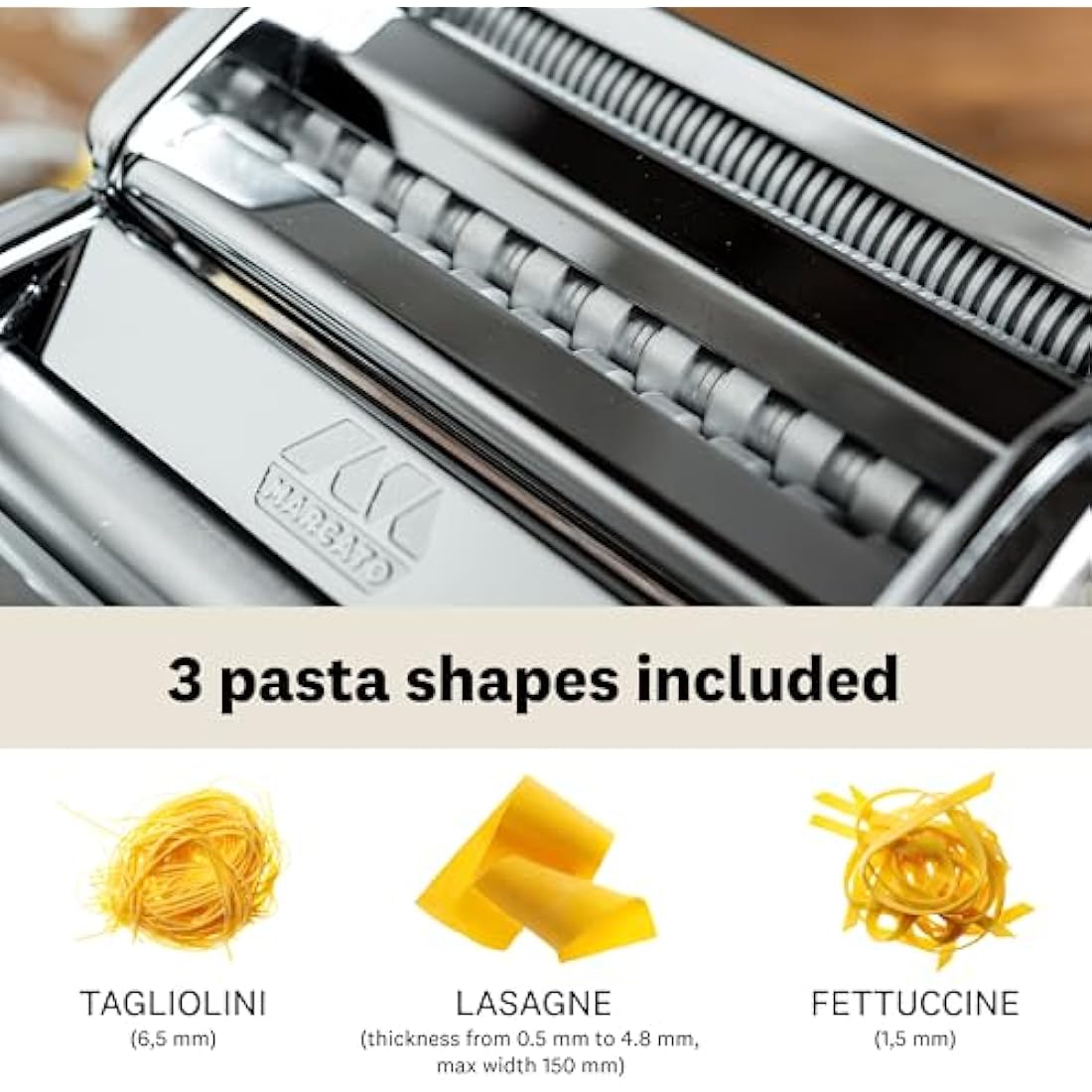 Marcato Atlas 150 Pasta Machine – Chromed Steel Roller, Made in Italy