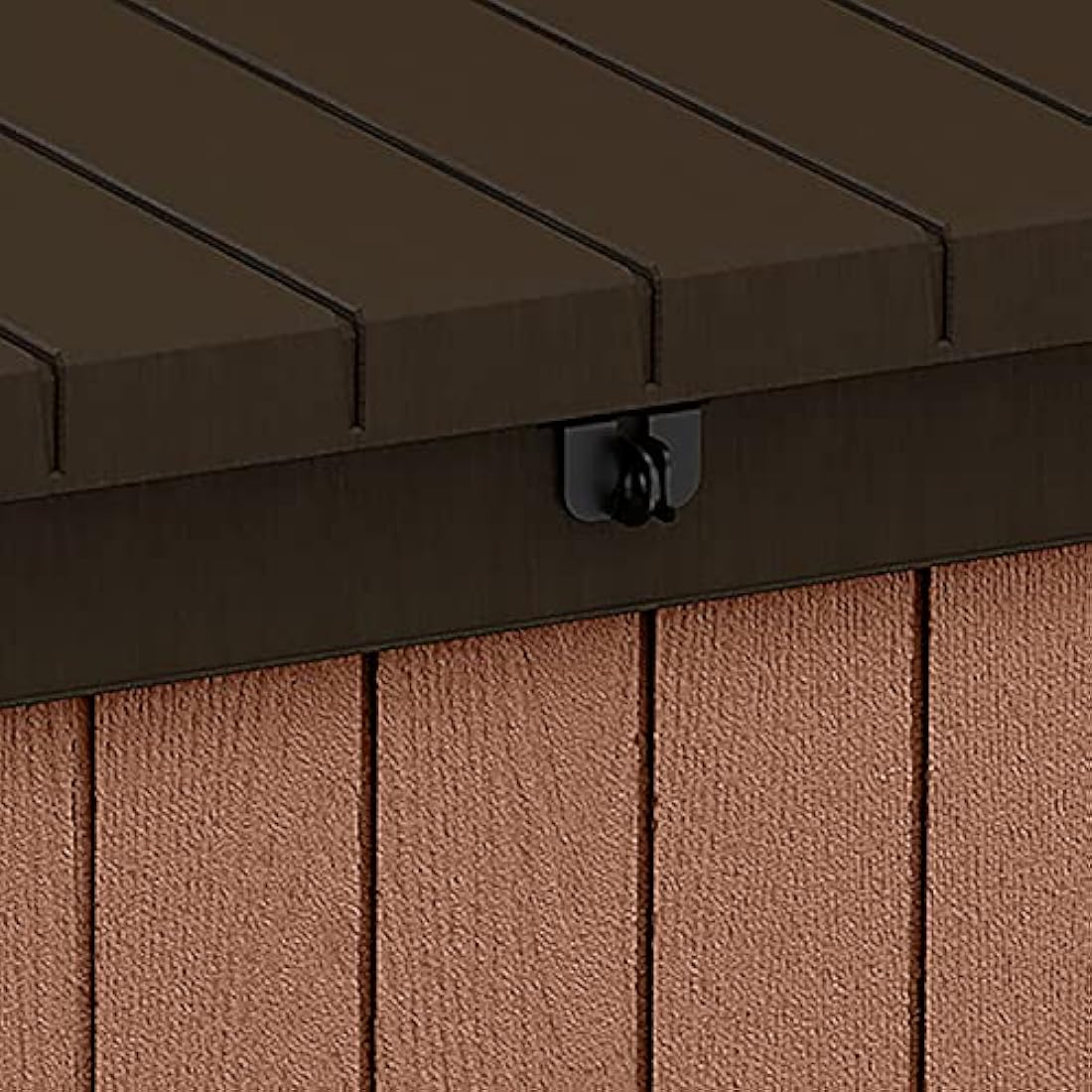 Keter Darwin 380L Outdoor Garden Storage Box – Brown Wood Look