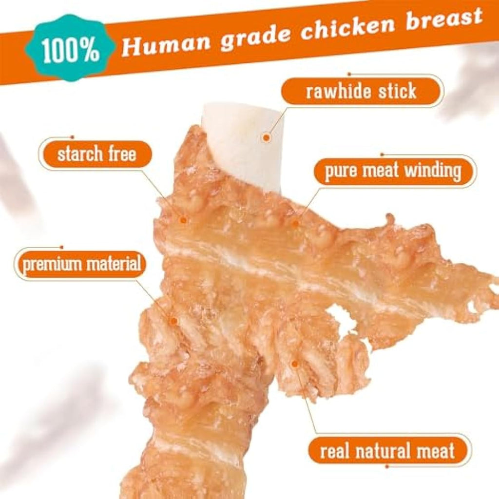 Pack'n Pride Chicken & Duck Rawhide Twists - 20 Pack Dog Chews