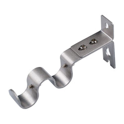 ANCLLO Heavy Duty Cast Iron Curtain Rod Brackets for 3/4 Inch Rod, Silver