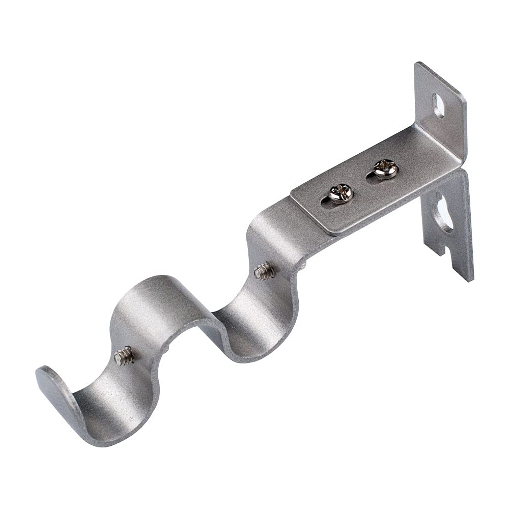 ANCLLO Heavy Duty Cast Iron Curtain Rod Brackets for 3/4 Inch Rod, Silver