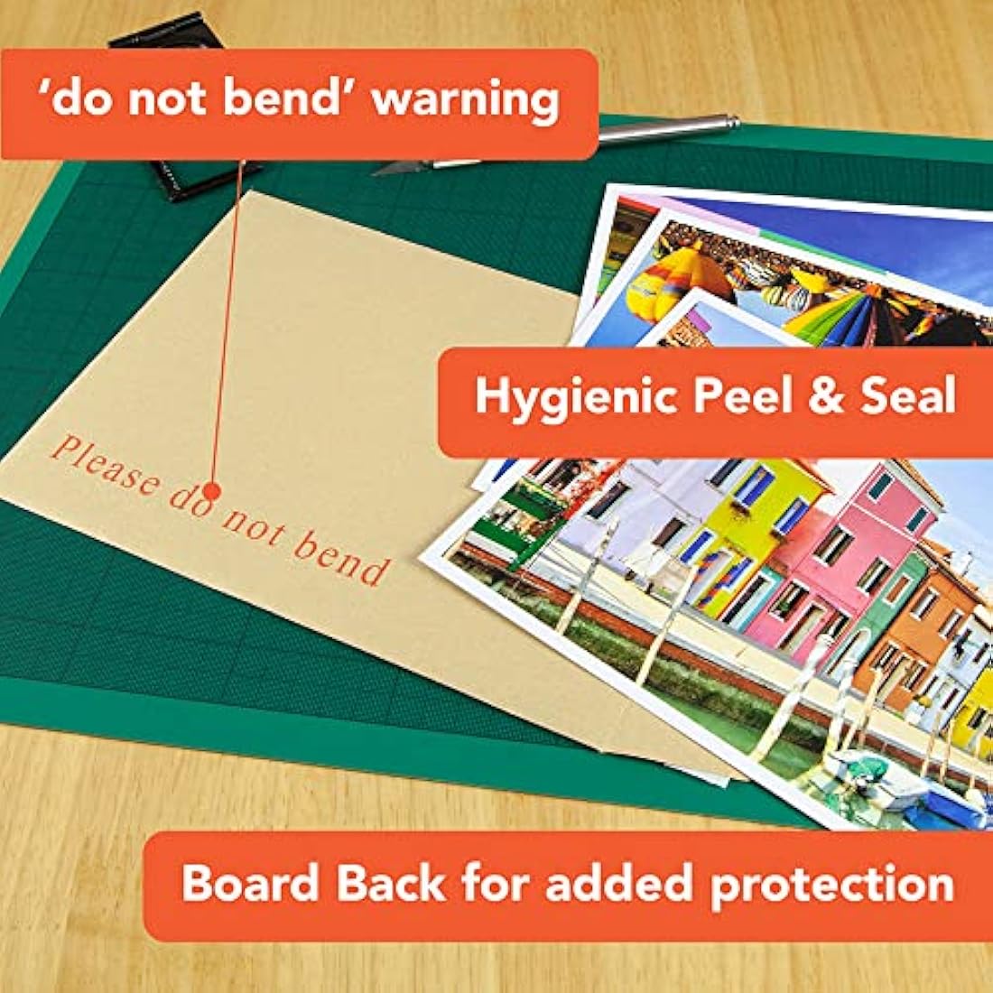 Postmaster C5 A5 Do Not Bend Board Back Envelopes, Brown - 50 Pack