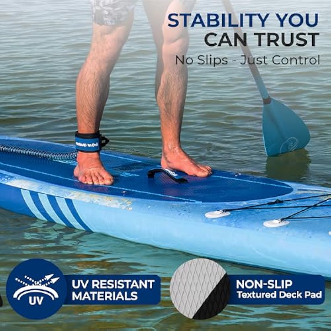 SereneLife Inflatable Stand Up Paddle Board - 10.5ft Non-Slip SUP Kit