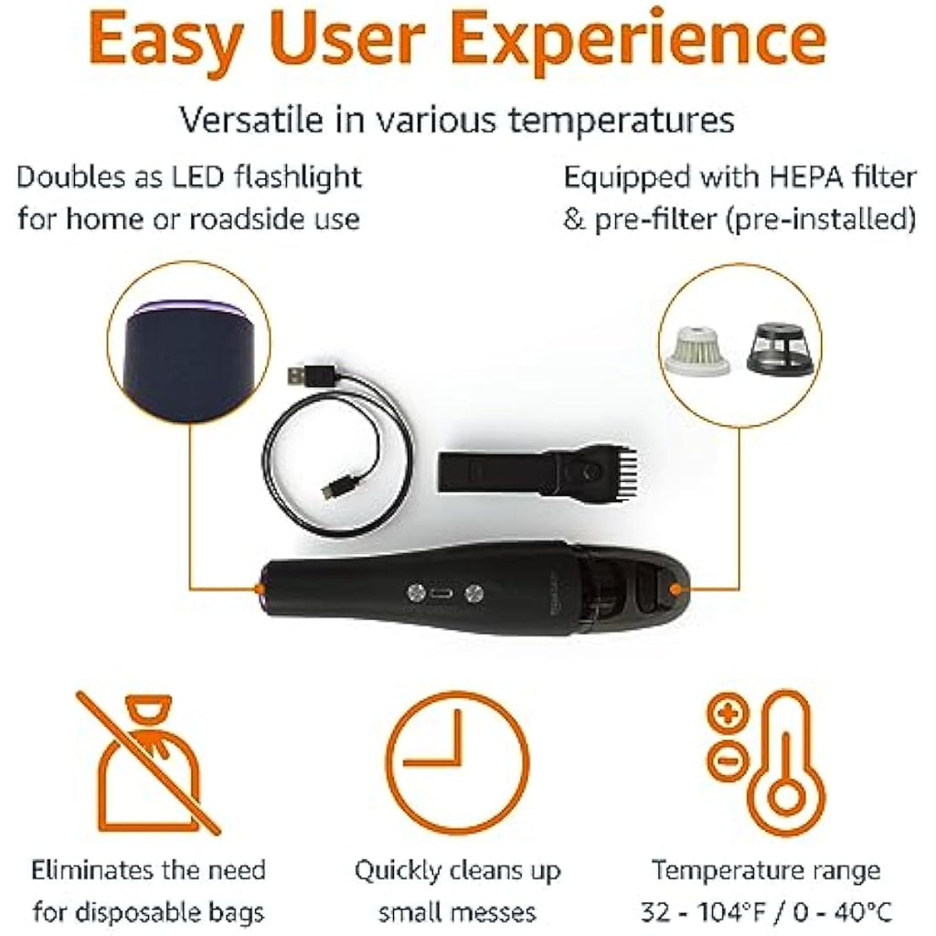 Cordless Handheld Vacuum – Portable USB Mini Car Cleaner