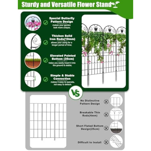 2.2M Garden Trellis | 4 Pack Rustproof Metal Plant Support