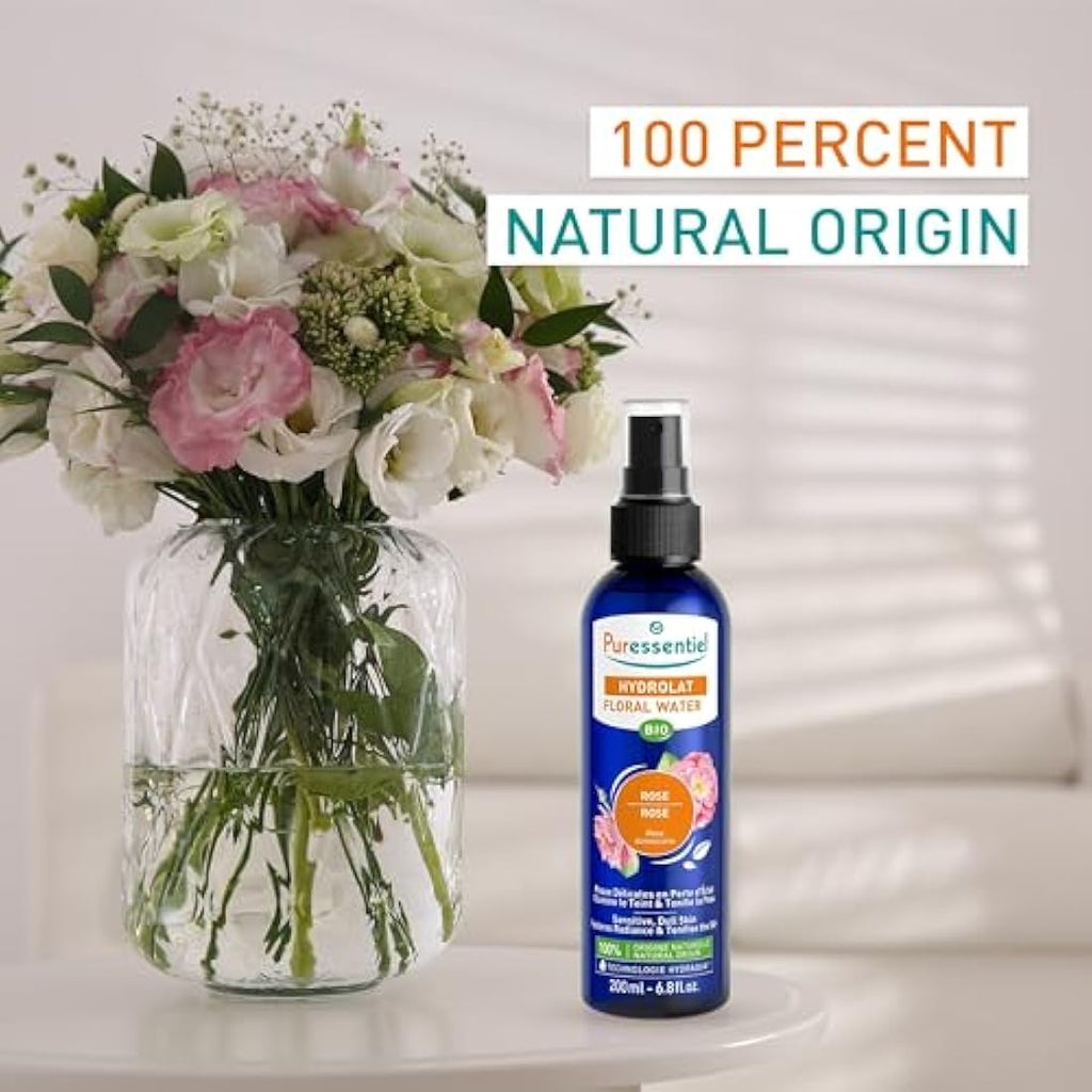 Puressentiel Organic Rose Hydrolat – Steam Distilled Natural Toner 200ml
