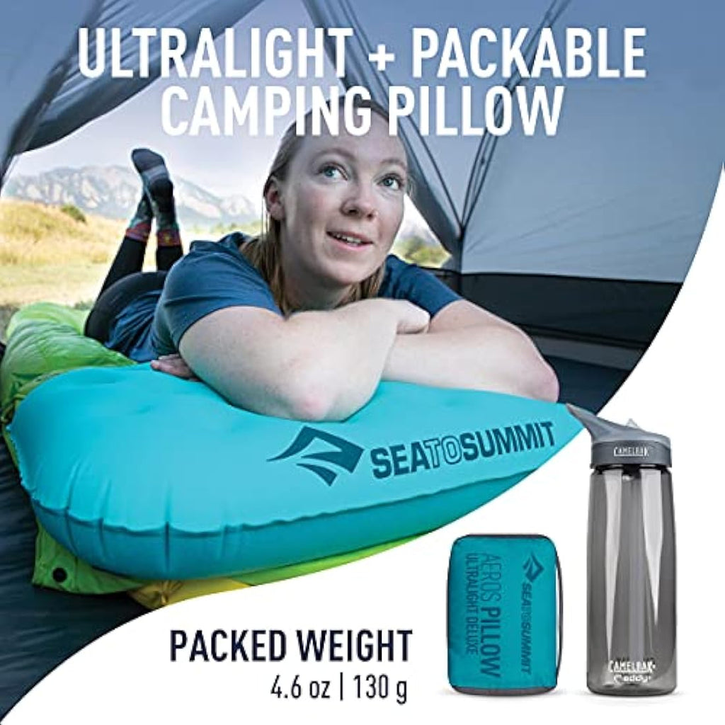 Sea to Summit Aeros Ultralight Deluxe Pillow XL – Inflatable Aqua Blue