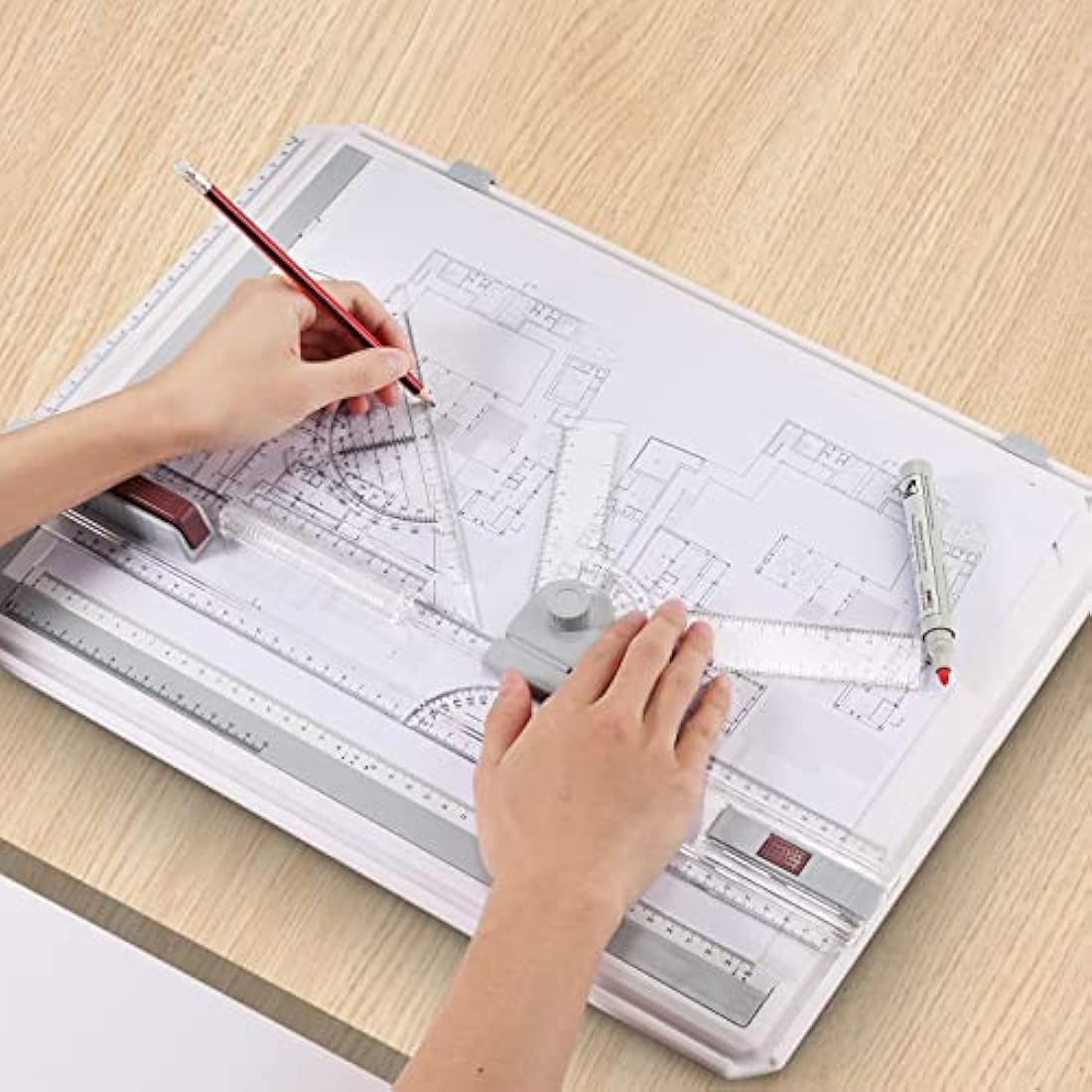 eSynic A3 Drawing Board Set – Adjustable Drafting Table with Parallel Motion