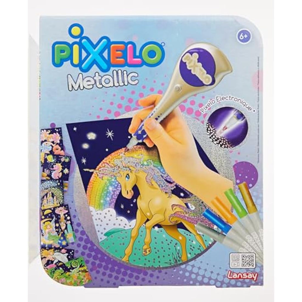 Lansay Pixelo Metallic Drawing Set – Electronic Art Pen with 6 Markers