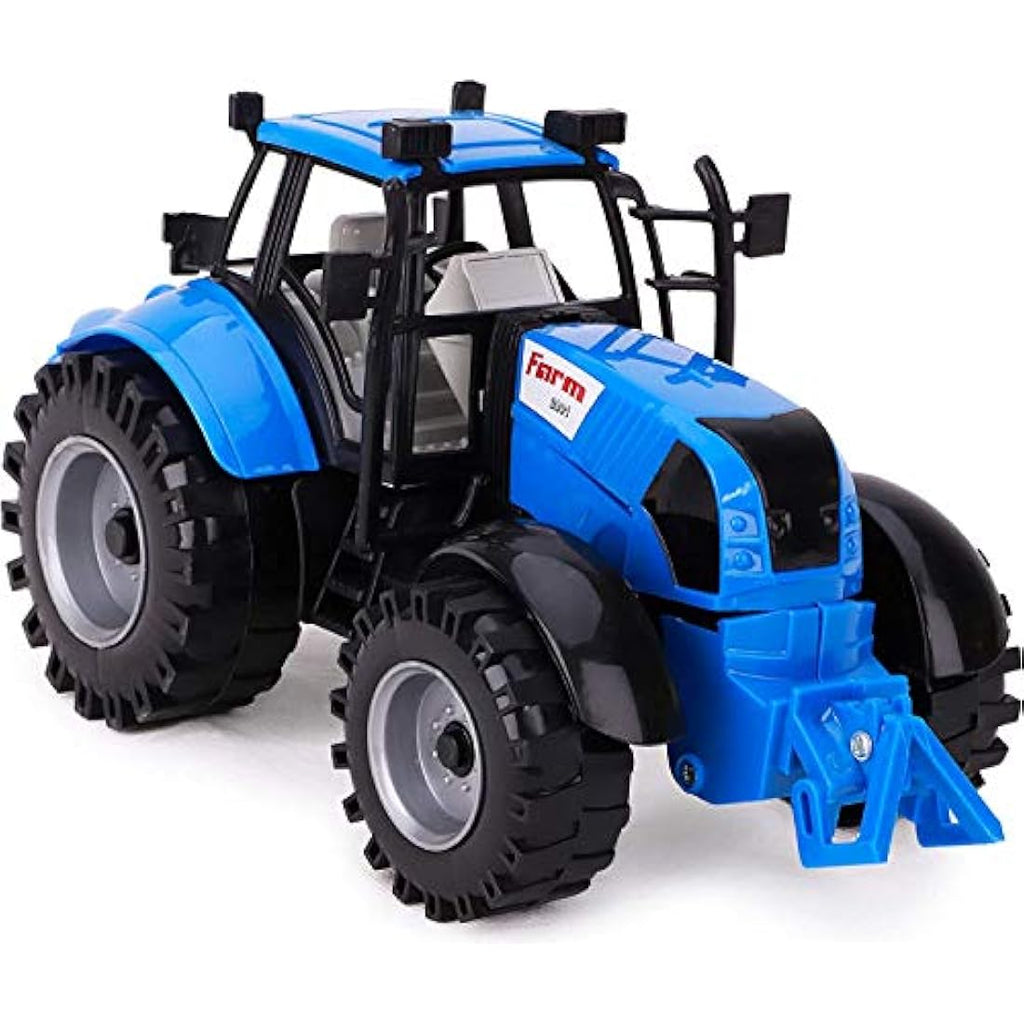 Toyland Friction Powered Farm Tractor with Opening Hood - Blue