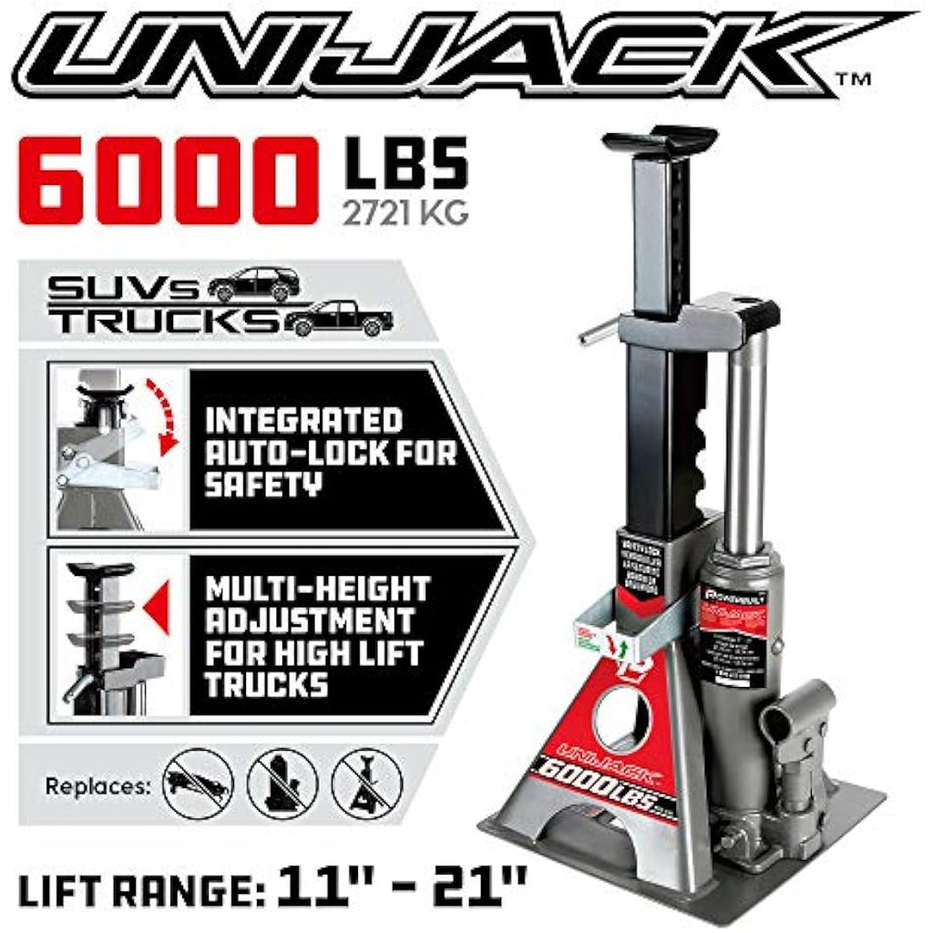 Powerbuilt 3 Ton All-in-One Hydraulic Bottle Jack and Jack Stand