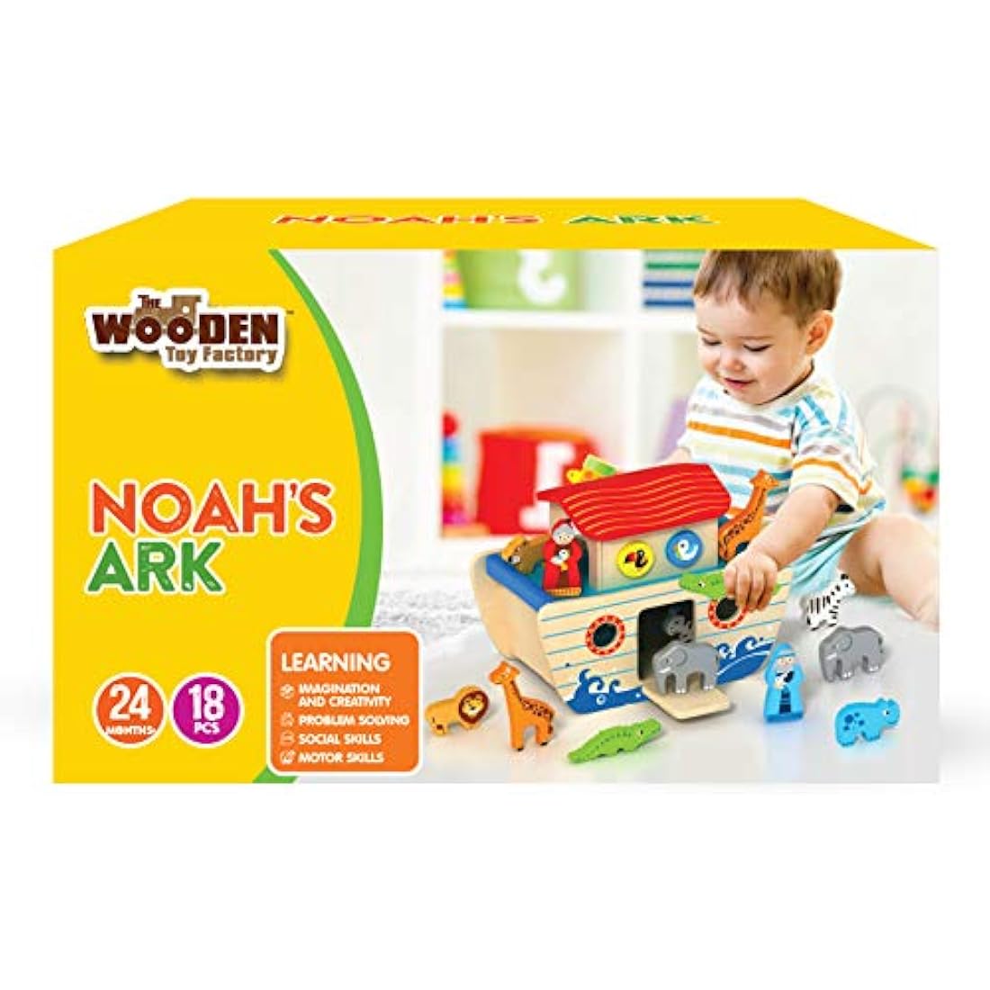 The Wooden Toy Factory Noah's Ark Shape Sorter - Educational Playset