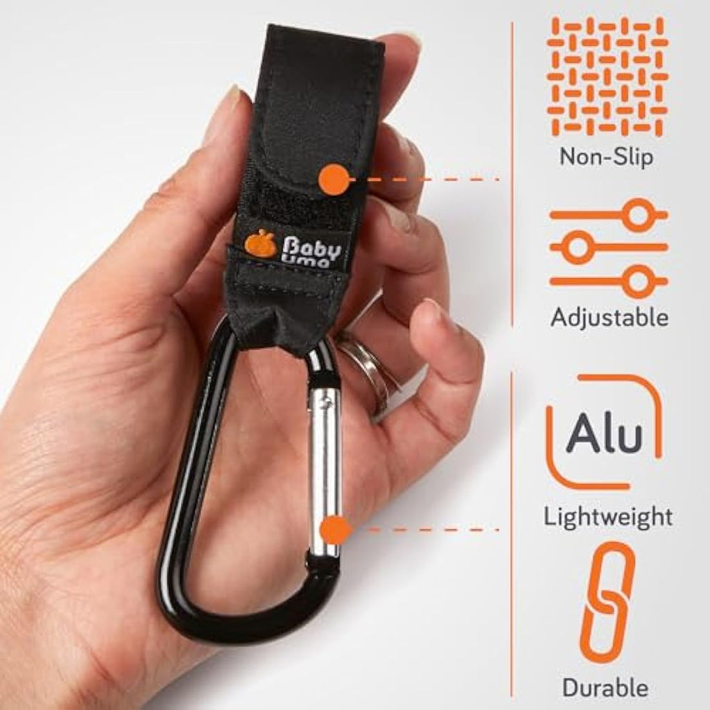Baby Uma Buggy Clips – Universal Aluminium Pram Hooks, 5kg Capacity