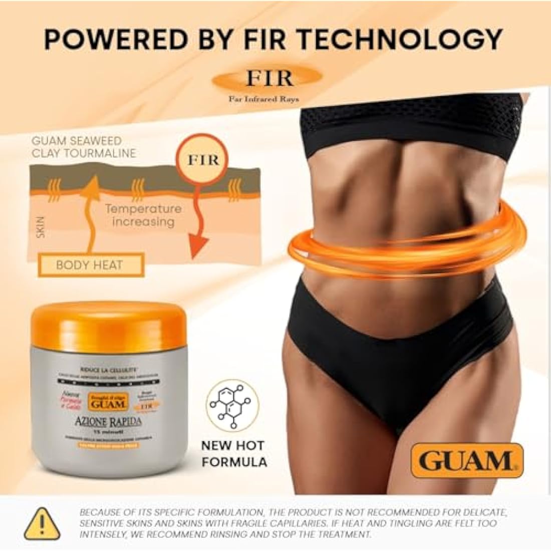 GUAM FIR Anti-Cellulite Seaweed Hot Body Mud – Skin Firming Cream 500g