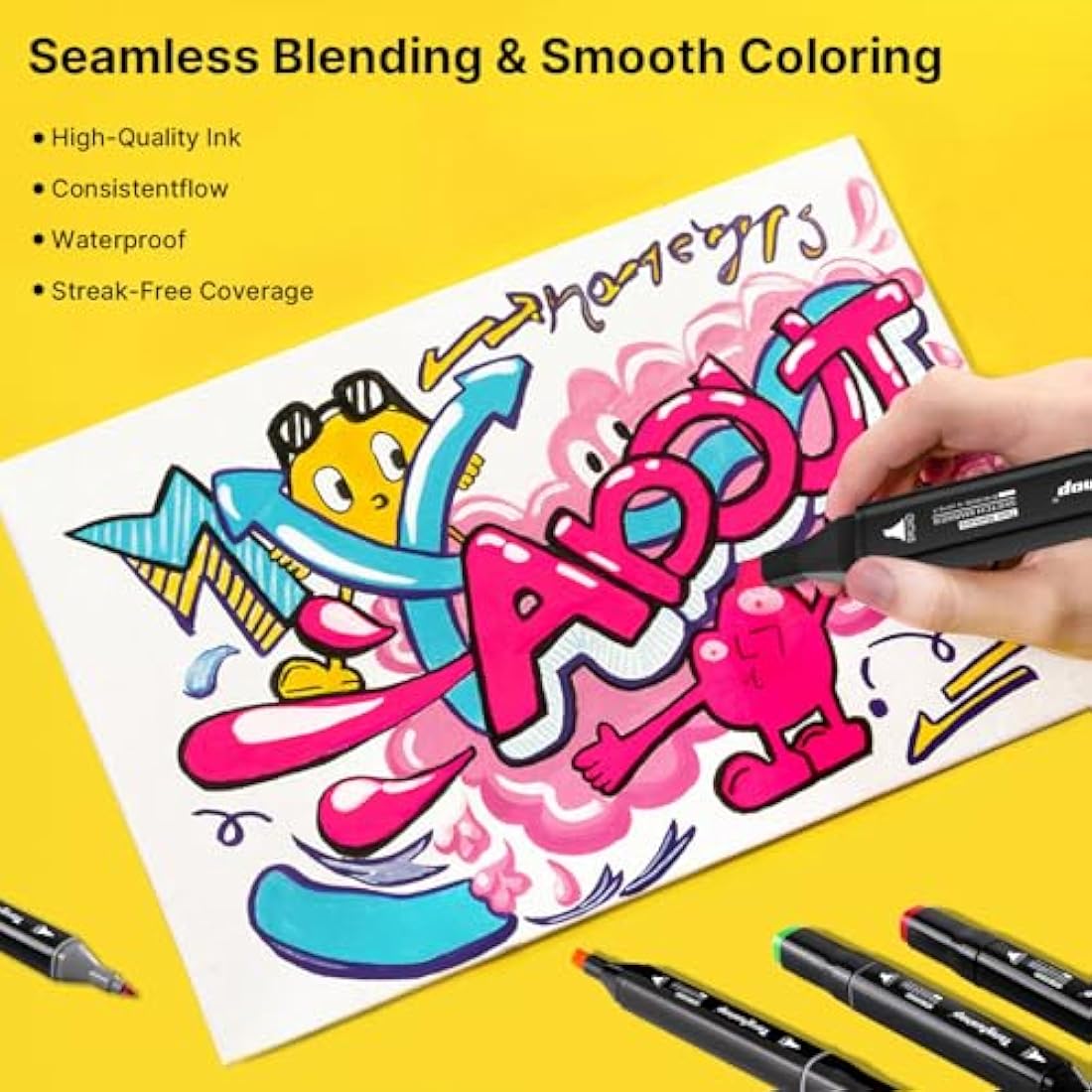 Tongfushop 204 Color Dual Tip Alcohol Markers – Permanent Art Drawing Pens