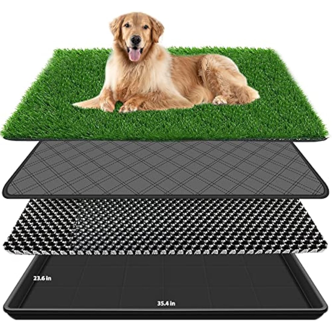 Embellbatt Dog Grass Pad with Tray | 60x90cm Indoor Puppy Potty Trainer