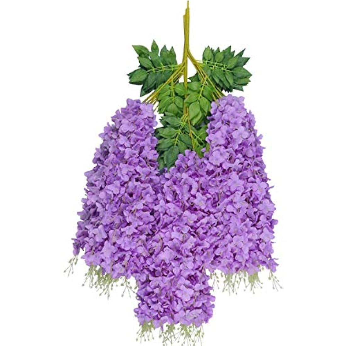 12pcs Artificial Wisteria Vine Hanging Silk Flowers – Purple