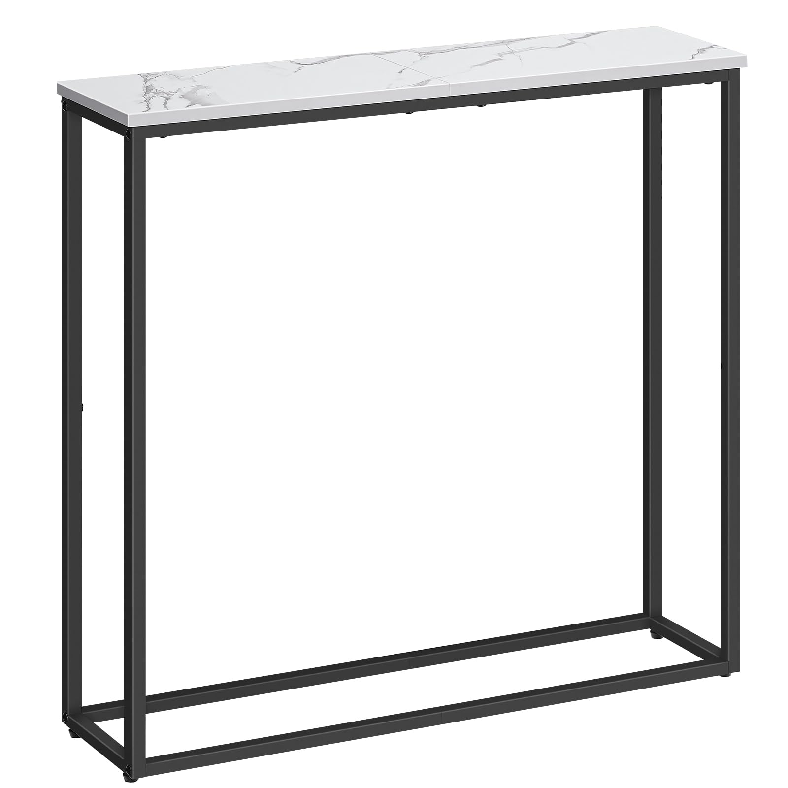 HOOBRO Narrow Console Table – Slim Marble & Metal Hallway Table for Small Spaces