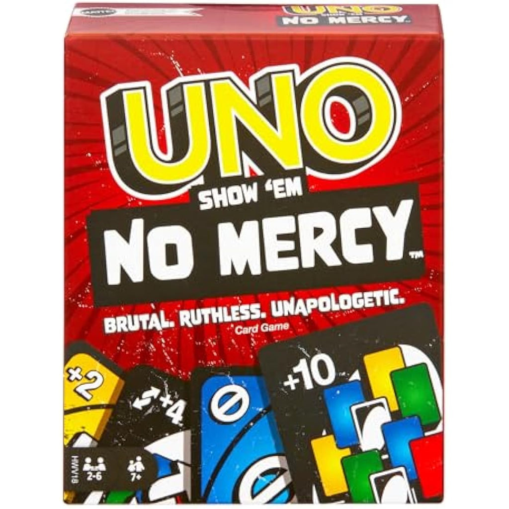 Mattel UNO Show 'em No Mercy Card Game - Brutal Edition with 56 Extra Cards