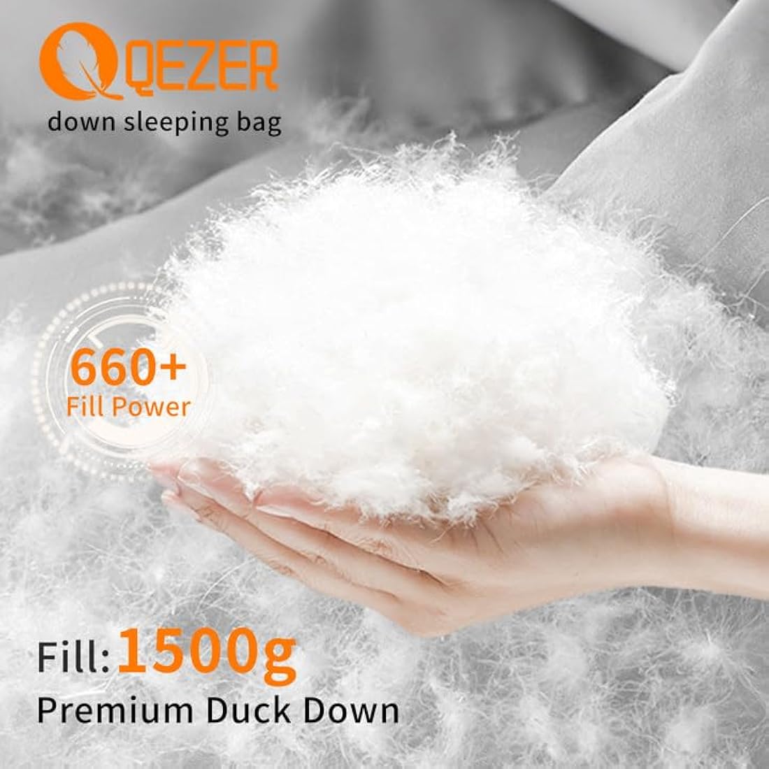 QEZER Winter Down Sleeping Bag | 660 FP Duck Down -20°C Cold Weather