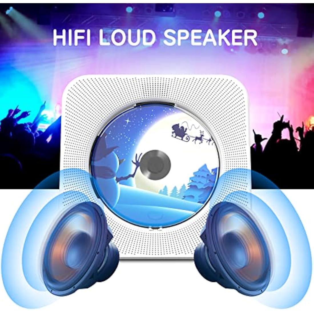 KOVCDVI Desktop CD Player with Bluetooth 5.0, FM Radio & Hi-Fi Speakers