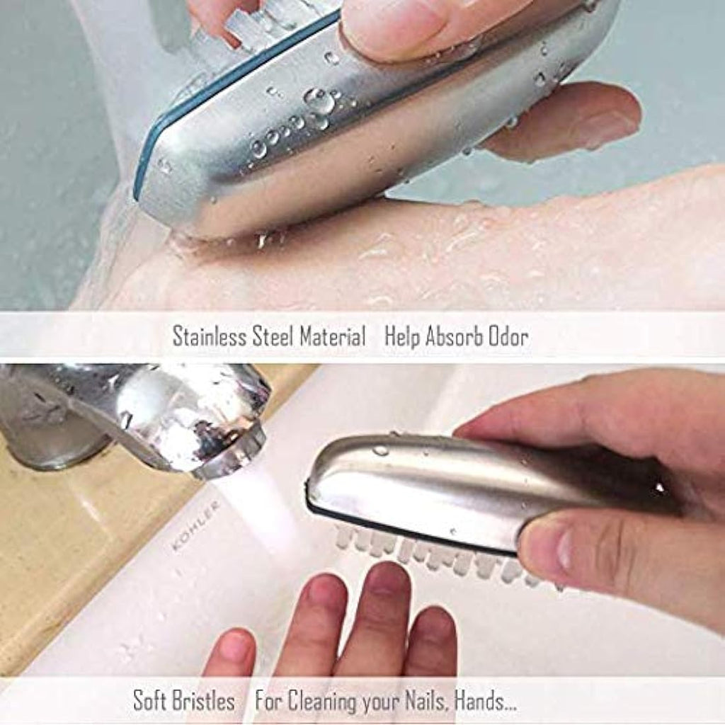 Jolof Store Stainless Steel Nail Brush – 2 Pack Odor Removing Hand Scrubber