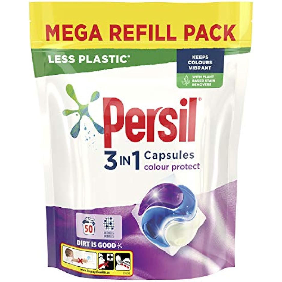Persil 3 in 1 Colour Laundry Detergent Capsules - 50 Wash Mega Pack