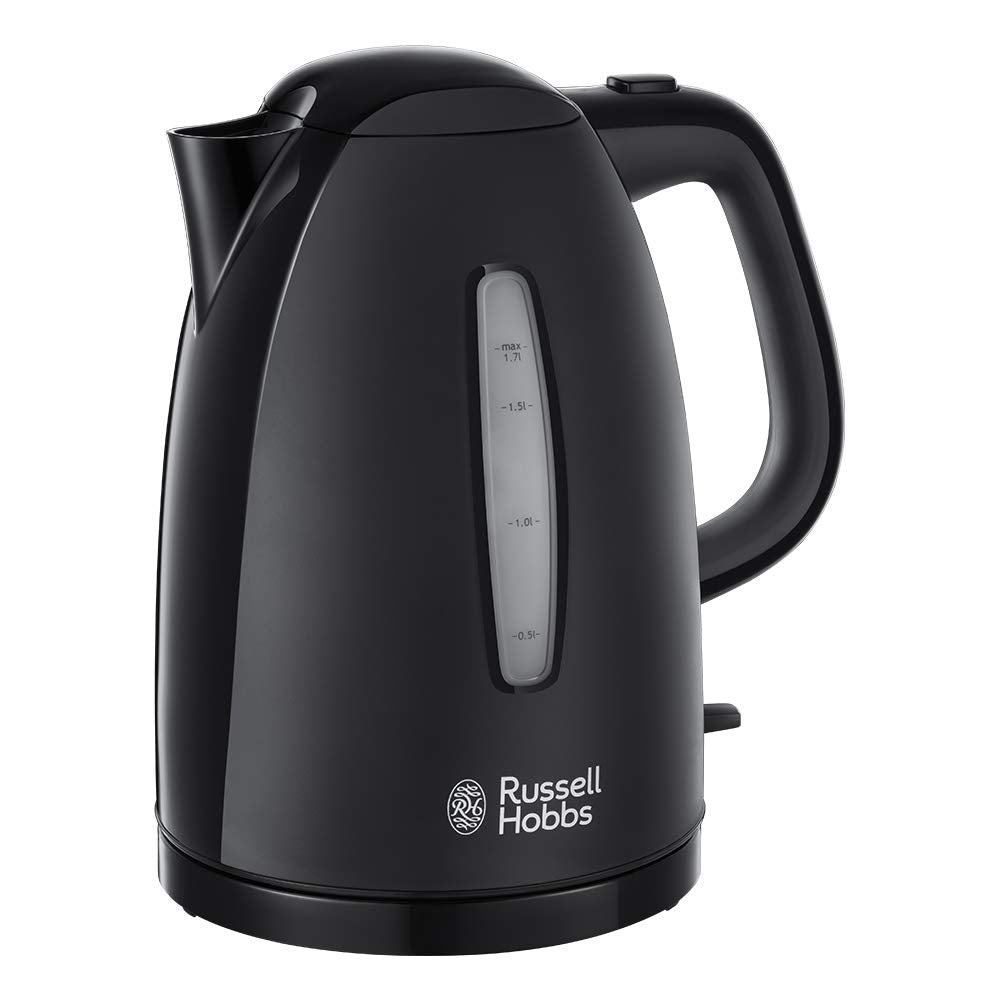 Russell Hobbs Textures Electric Kettle | 1.7L Fast Boil - Black Plastic
