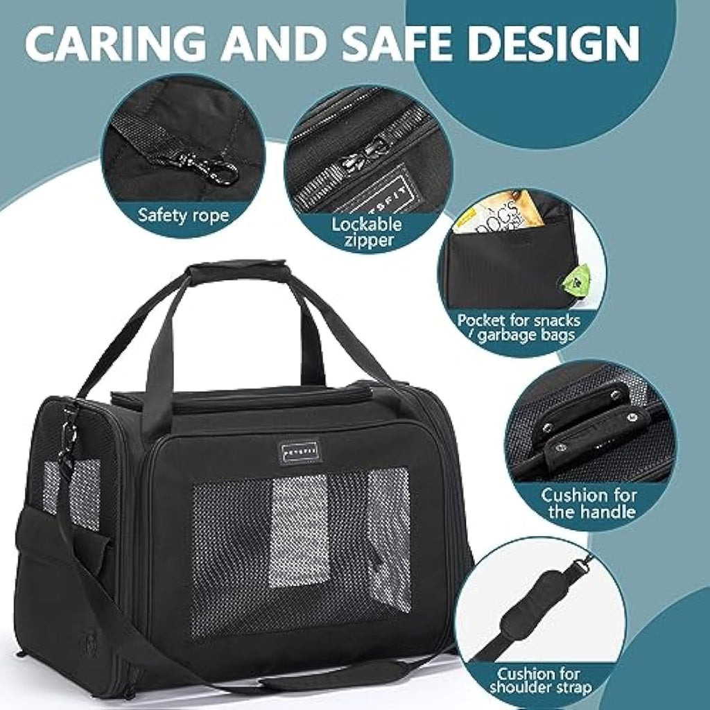 Petsfit Large Soft-Sided Pet Carrier | Expandable Oxford Fabric Dog Bag