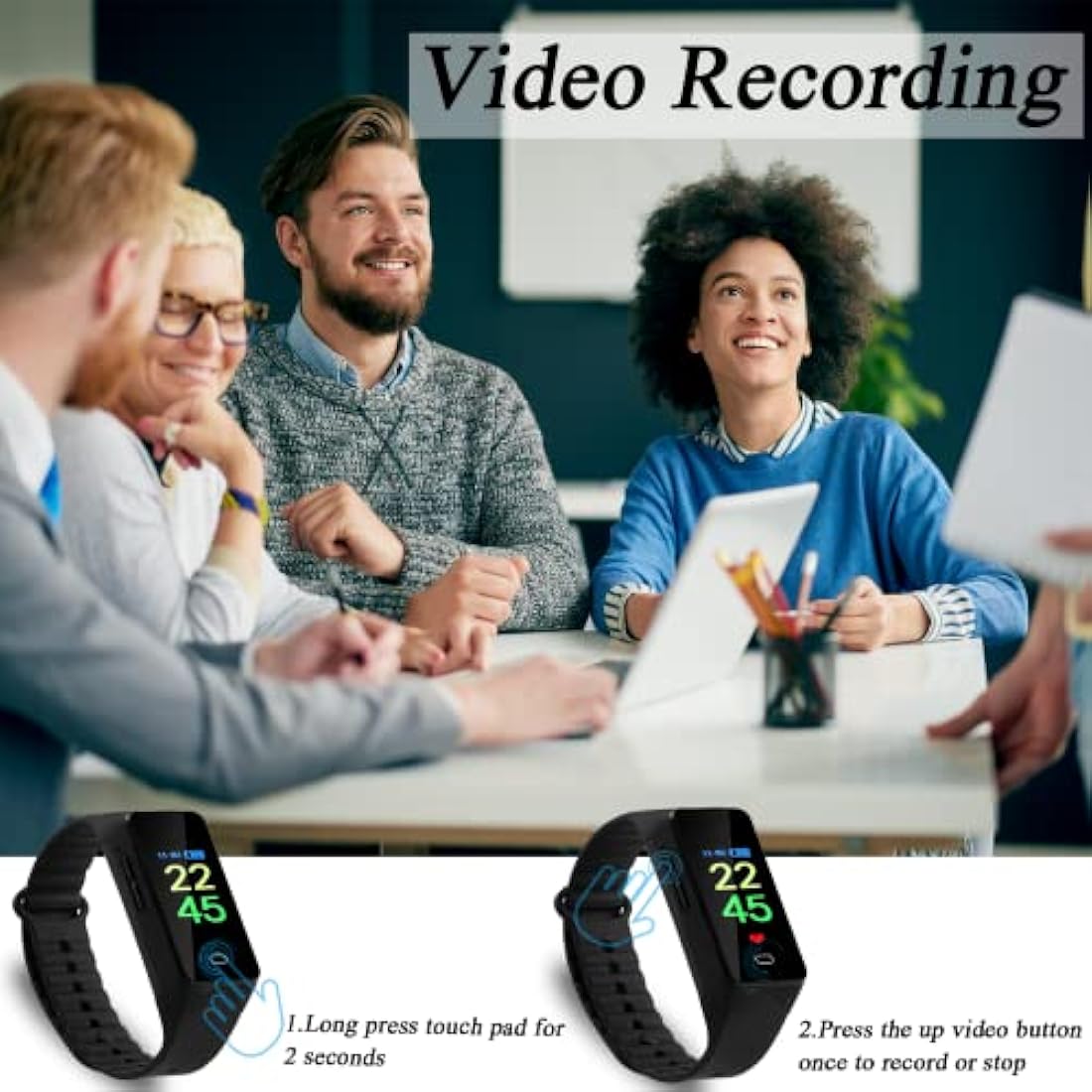 OTADUG 1080P Spy Camera Fitness Tracker | Hidden Wearable Watch with 32GB