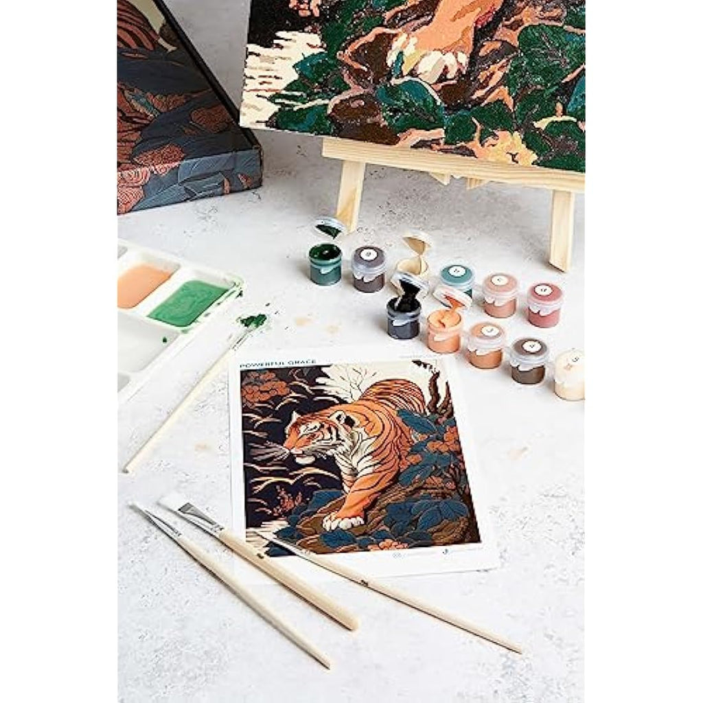 Dabble Paint by Numbers Kit for Adults - Floral Canvas with Acrylic Paint