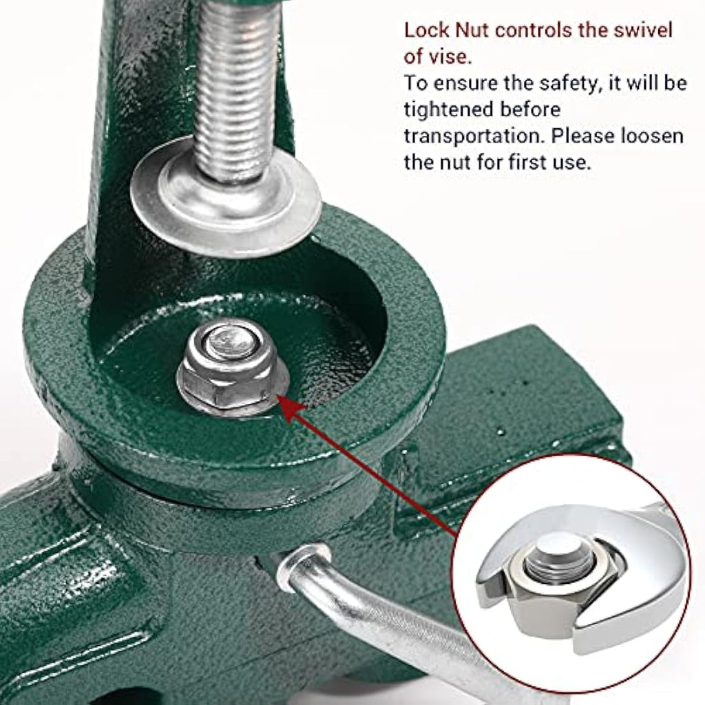 Nuovoware 70mm Table Vise | 360° Swivel Base Cast Iron Bench Clamp