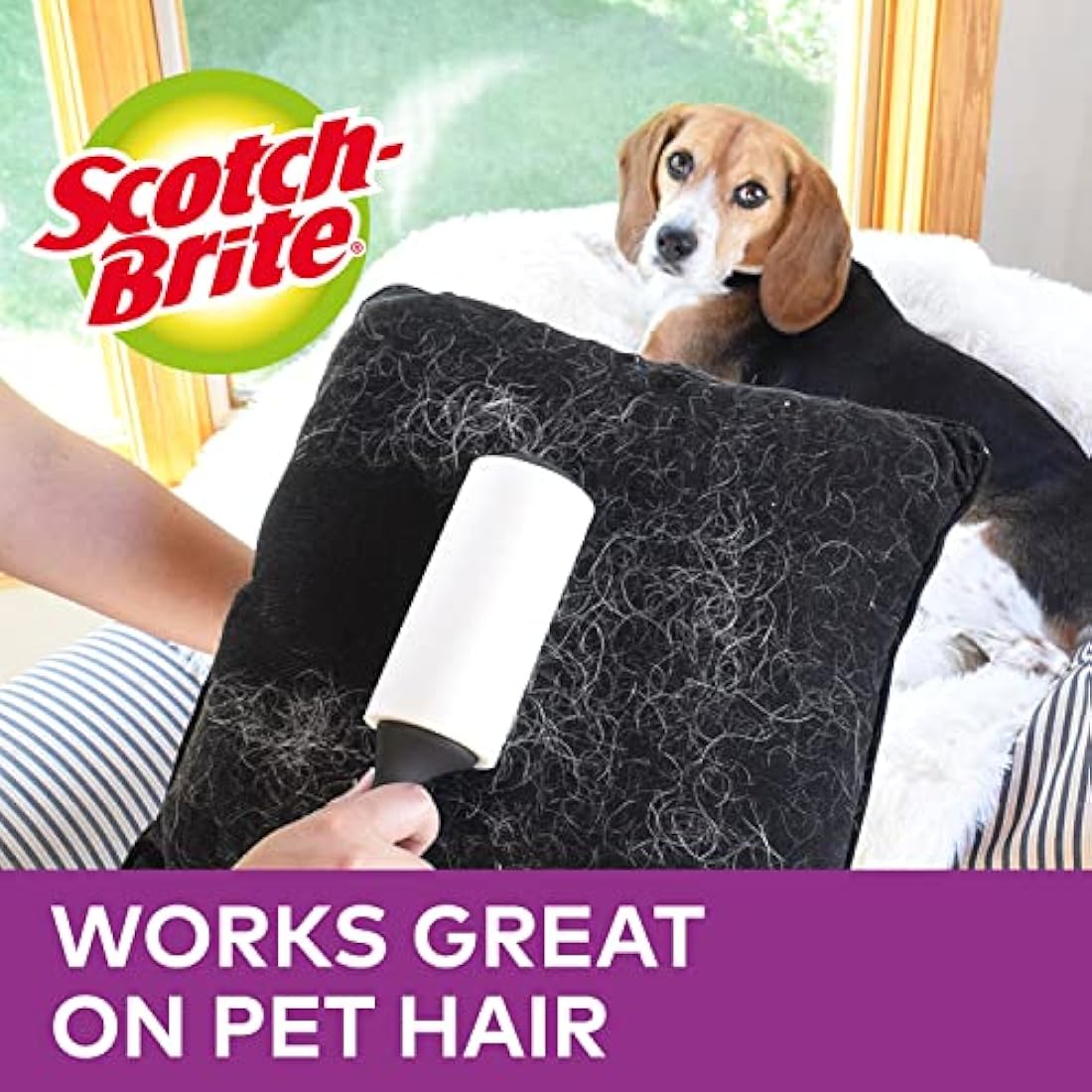 Scotch-Brite Pet Extra Sticky Lint Roller Refill | 48 Sheets, Black