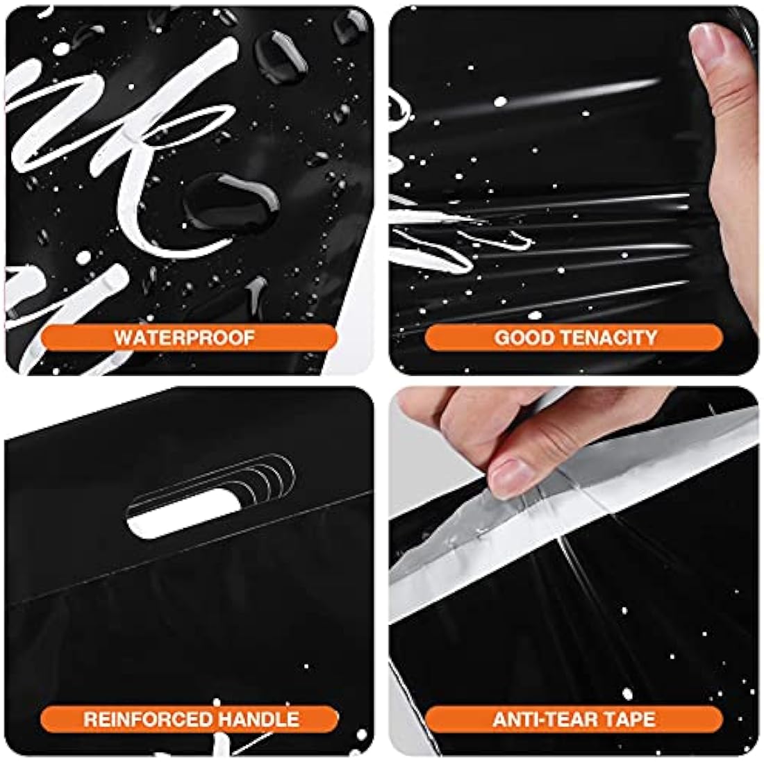 Switory Poly Mailers with Handle | 100Pcs Black Shipping Bags | 12x15.5"