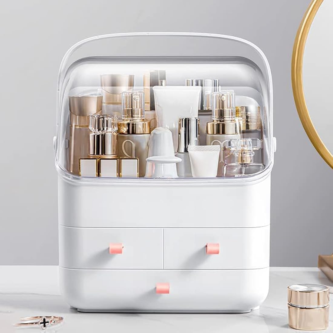 Jolof Store Makeup Organizer – Large Dustproof Cosmetic Storage Box