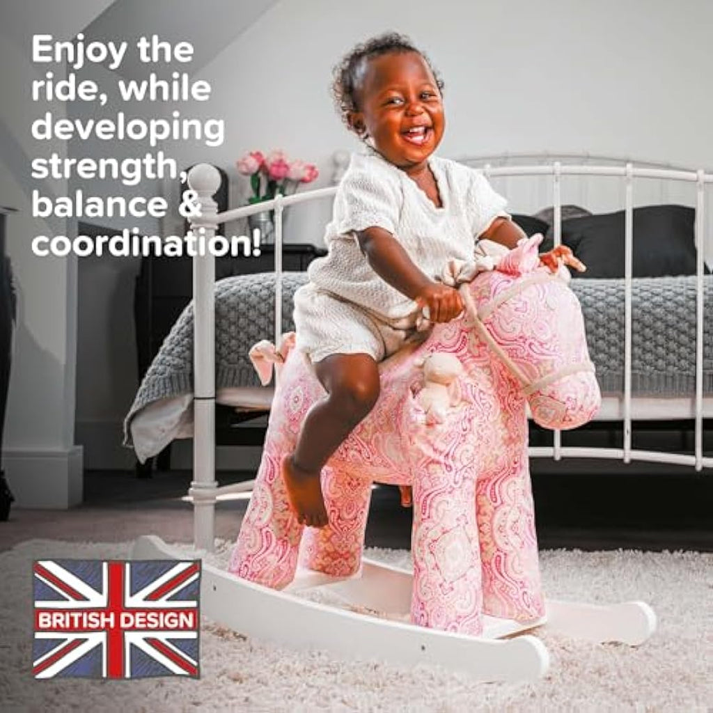 Little Bird Told Me Pixie & Fluff Rocking Horse – Pink Paisley Wooden Toy