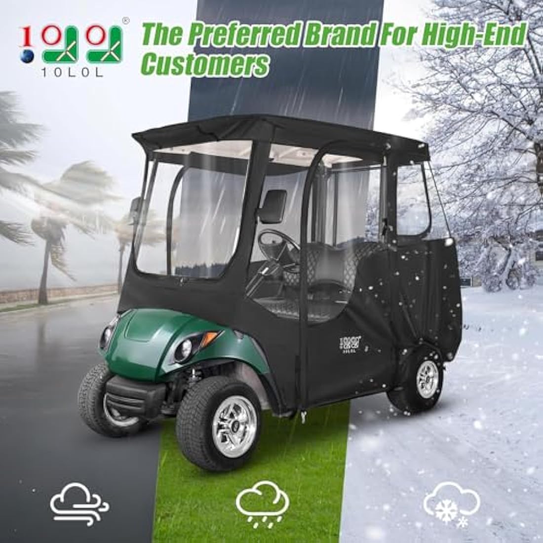 10L0L 2-Seater Golf Cart Enclosure for Yamaha G14-G29 Drive2 | Waterproof