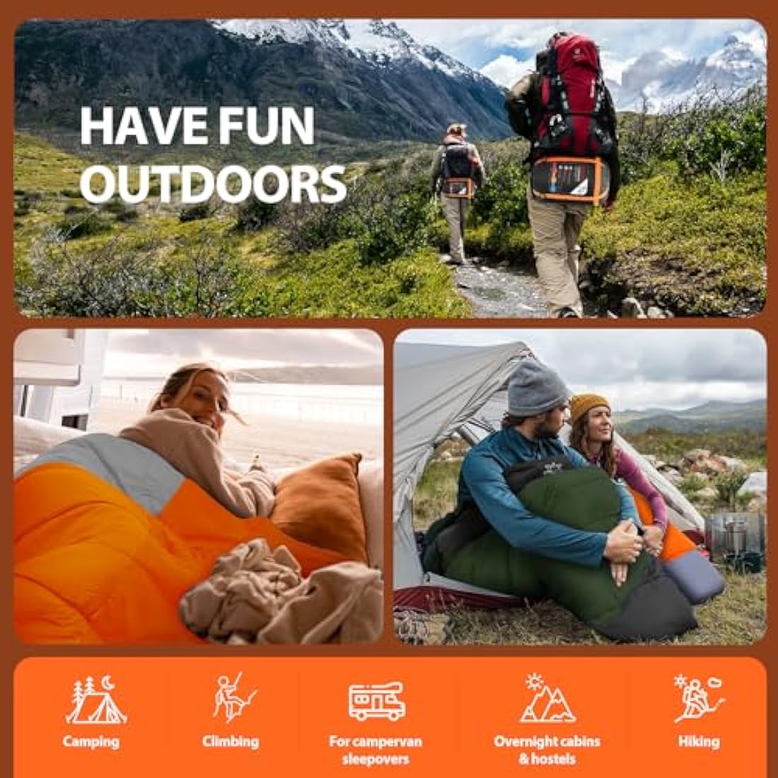 ETGLCOZY XL Sleeping Bag | 4-Season Cold Weather Camping with Compression Sack