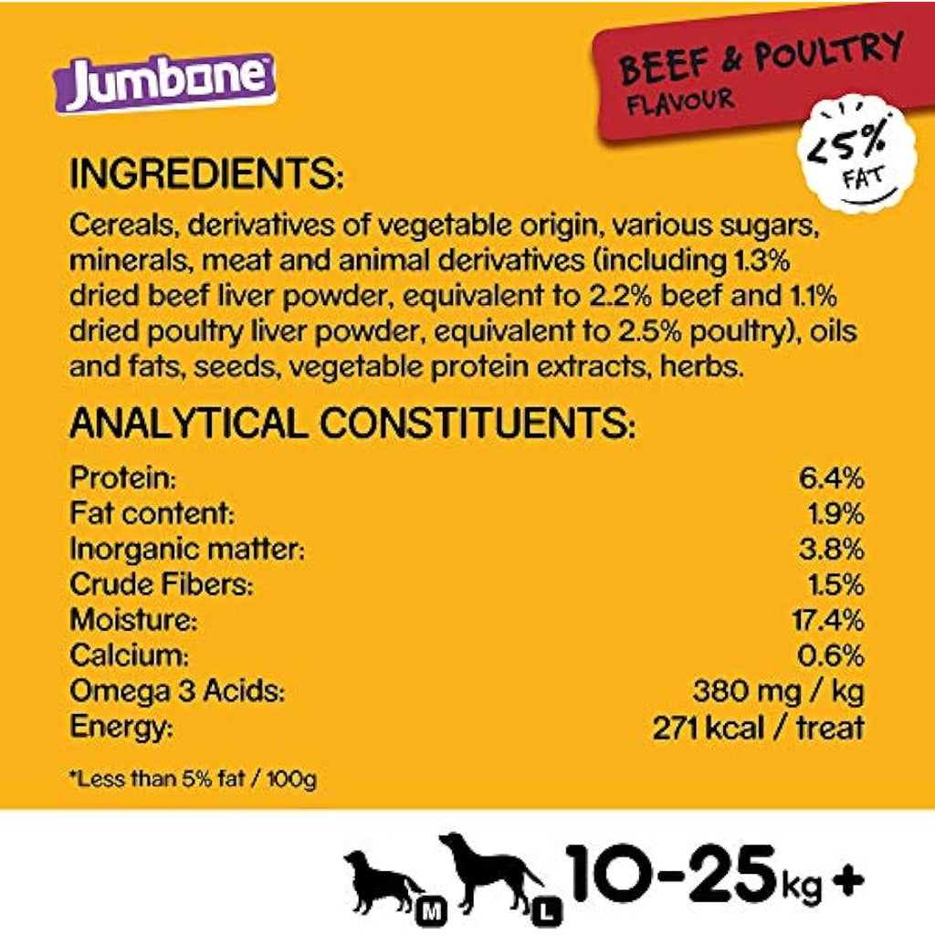 Pedigree Jumbone Medium Dog Treats - Beef & Poultry, 24 Chews 180g