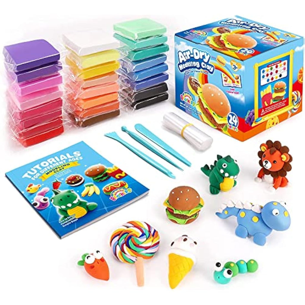 Sago Brothers Air Dry Clay Kit - 24 Colors Modelling Clay with Tools