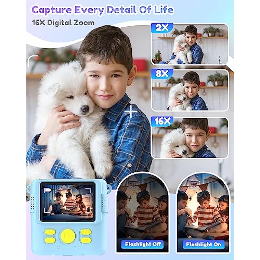YORKOO Kids Instant Print Camera – 1080P Digital Video Toy with 32GB SD Card