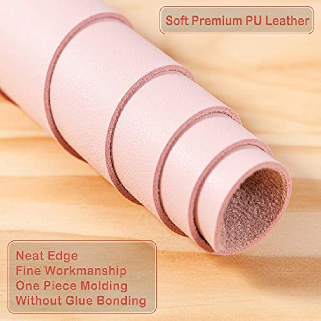 DOBAOJIA Large PU Leather Desk Pad - 31.5" x 15.7" Waterproof Mouse Mat, Pink