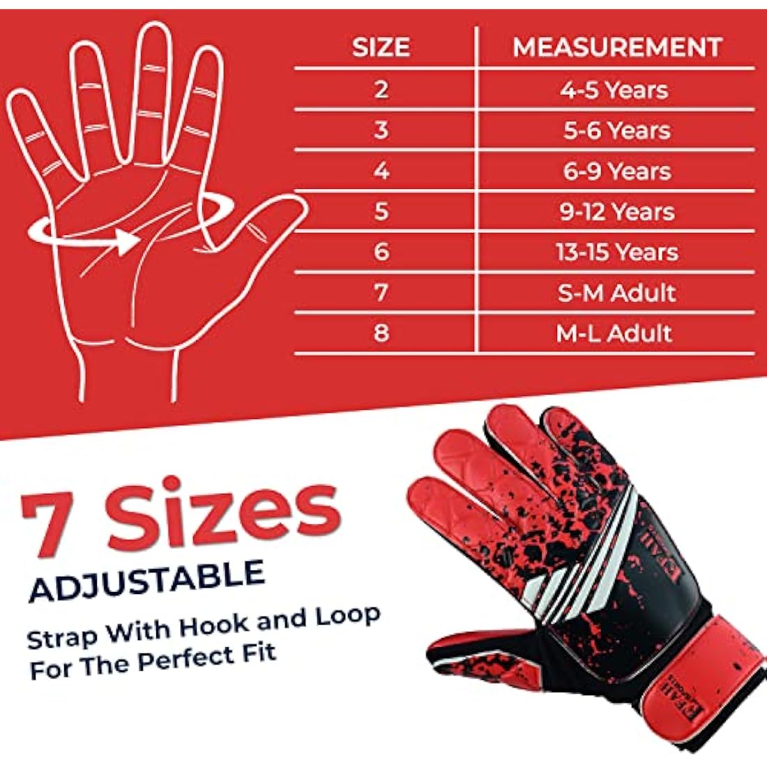 EFAH SPORTS Kids Soccer Goalkeeper Gloves | Super Grip Youth Goalie